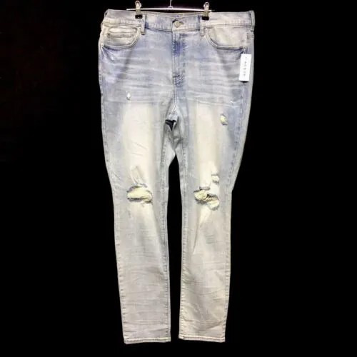 PACSUN Stacked Skinny Jeans Мужские размеры 32x30 Светлые джинсовые эластичные брюки синие