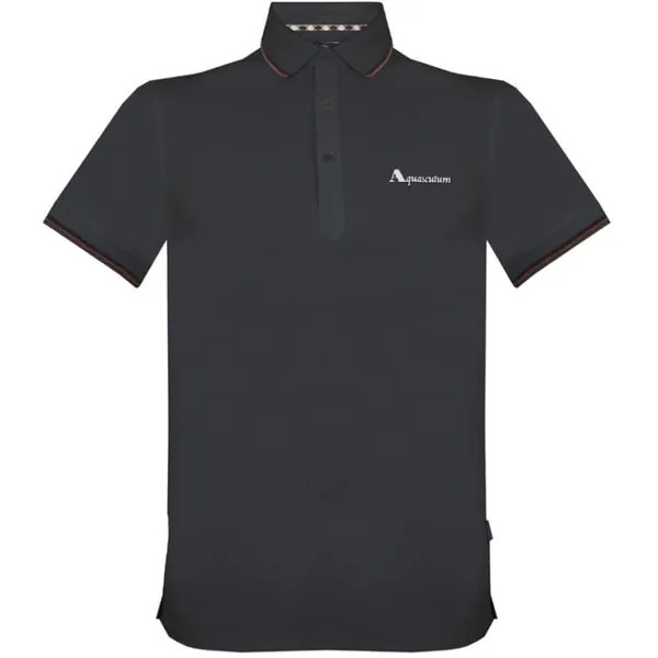 Рубашка-Поло с логотипом бренда Aquascutum, черный