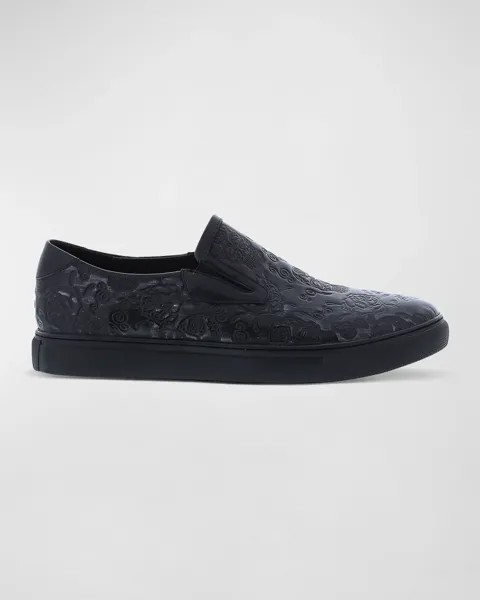 Мужские низкие кеды Nori с тиснением черепа Robert Graham, цвет Black