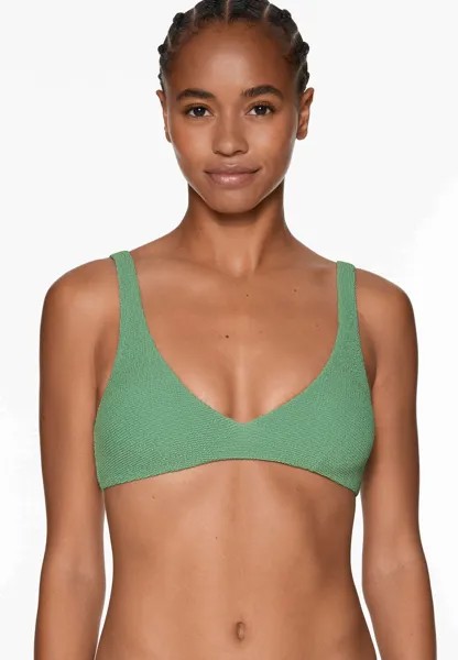 Верх бикини CRINKLE HALTER OYSHO, зеленый