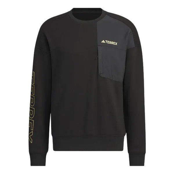 Толстовка Adidas x Terrex Sweatshirt 'Black Solar Yellow', черный