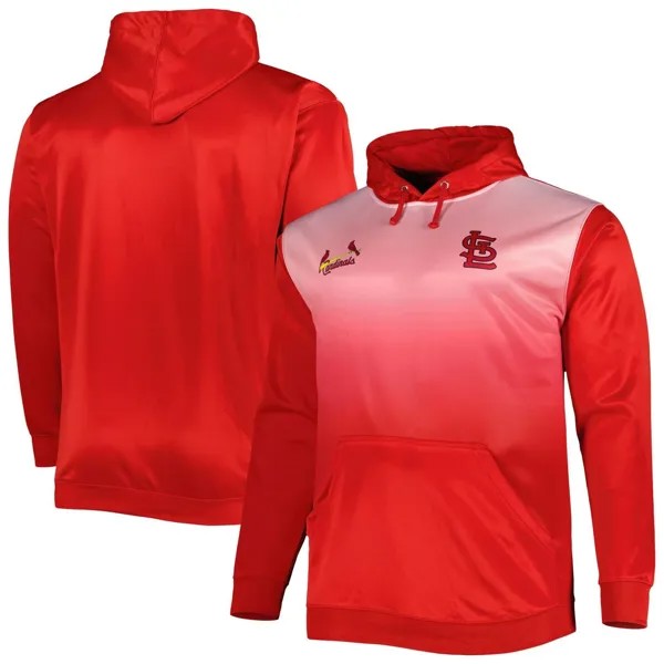 Мужской красный пуловер с капюшоном из сублимированного флиса St. Louis Cardinals Fade