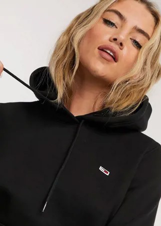 Флисовый худи черного цвета Tommy Jeans-Черный