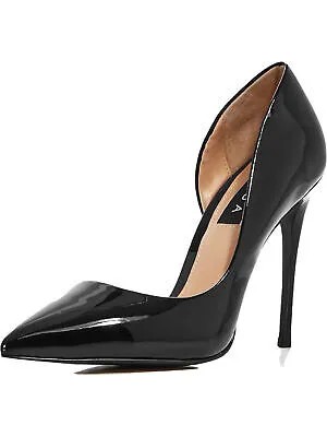 AQUA женские черные кожаные туфли-лодочки без шнуровки Half D Dion с острым носком на шпильках 7 м