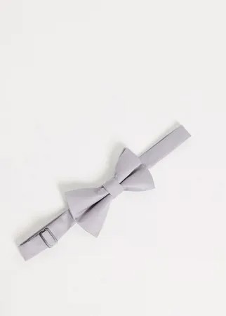 Серый атласный галстук-бабочка ASOS DESIGN