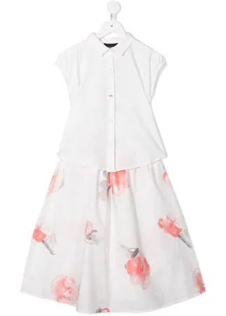 Emporio Armani Kids расклешенное платье-рубашка