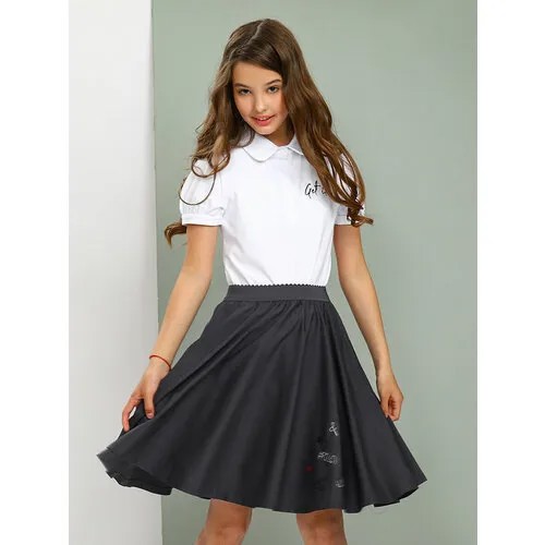 Школьная юбка Noble People, размер 134, серый