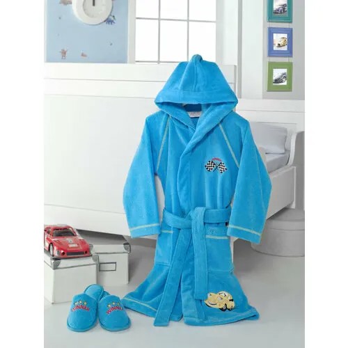 Халат  Soft Cotton, размер 2 года, голубой