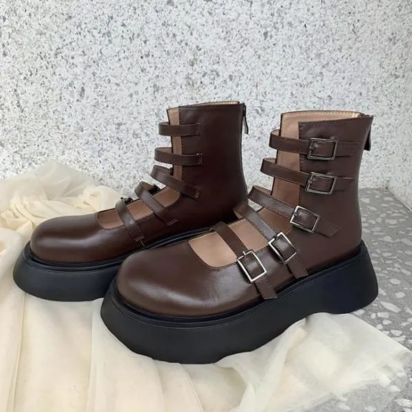 Женские туфли-лодочки на платформе и высоком каблуке, сандалии с перекрестными ремешками, криперы для косплея в стиле 