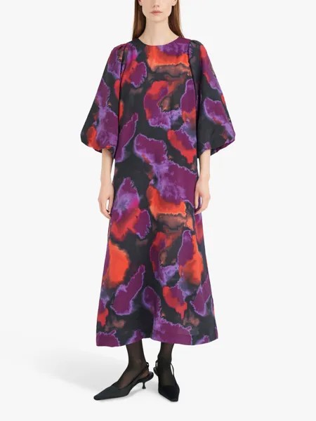Платье миди с принтом InWear Faber, фиолетовое