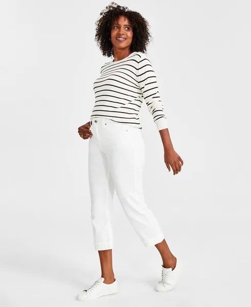 Женские джинсы-капри с пышной посадкой со средней посадкой Style & Co, белый