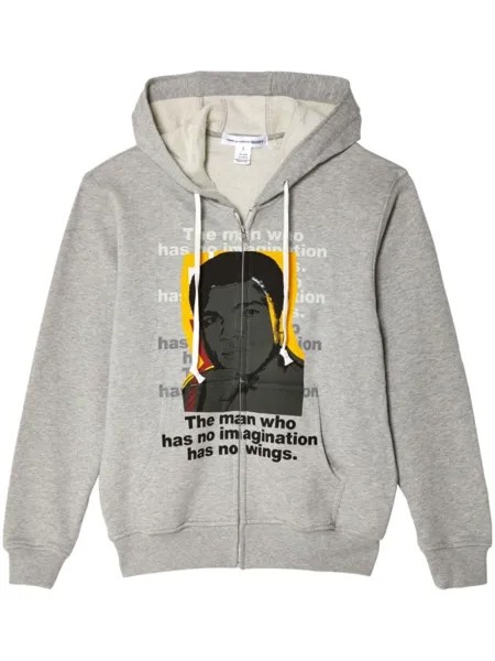 Comme Des Garçons Shirt худи с графичным принтом, серый