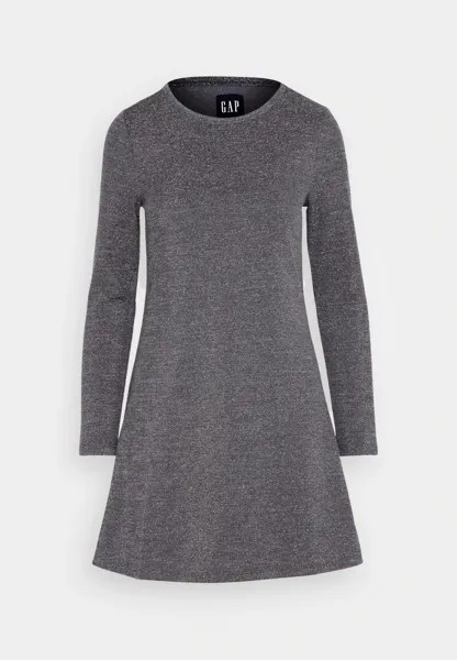 Платье Gap Crewneck Mini Jersey, черный/серебро