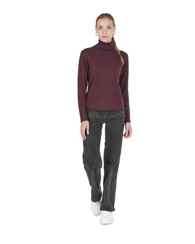 Свитер-Водолазка женский coe 0020 Crown Of Edinburgh Cashmere, бургундия
