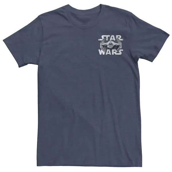 Мужская футболка с логотипом Tie Fighter на левой груди Star Wars