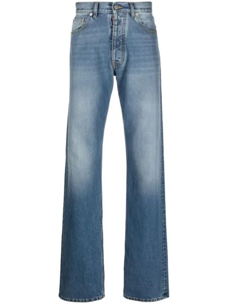 Maison Margiela прямые джинсы с декоративной строчкой, синий