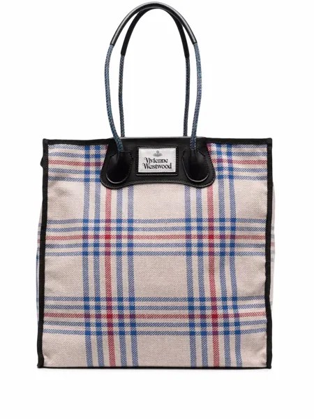 Vivienne Westwood сумка-шопер Elena в клетку тартан