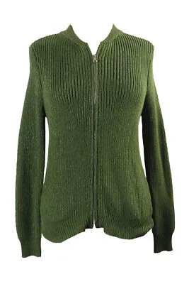 Оливковая куртка-свитер с эффектом металлик Ny Collection S