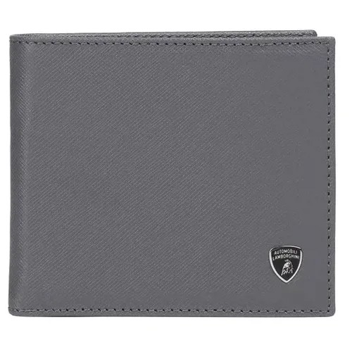 Бумажник Automobili Lamborghini, натуральная кожа, отделение для карт, серый