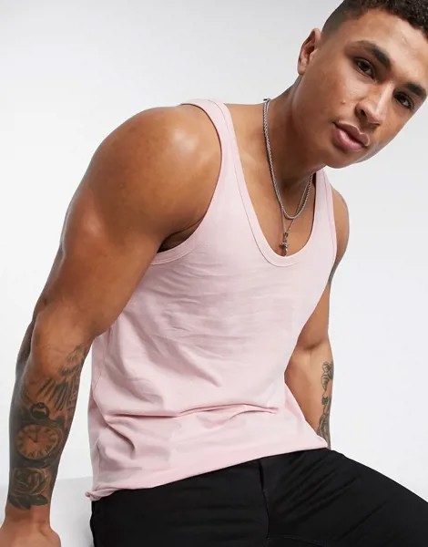 Розовая майка из органического хлопка ASOS DESIGN-Розовый