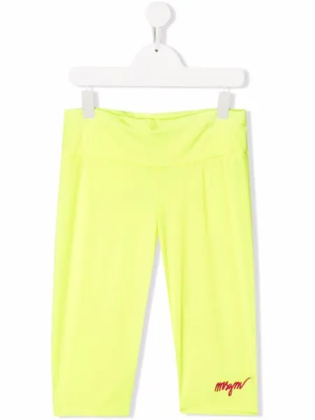 MSGM Kids легинсы с вышитым логотипом