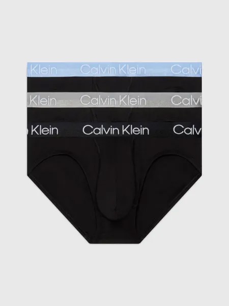 Calvin Klein Underwear Hipster (упаковка, 3 шт.), с тканым поясом с логотипом, синий