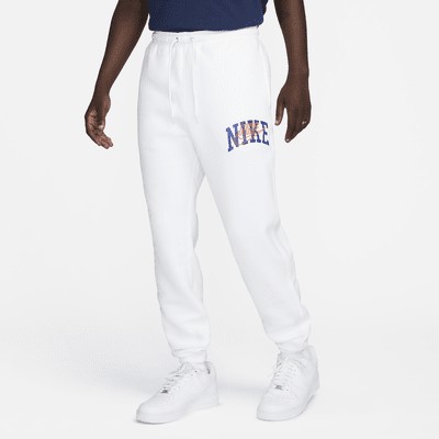 Брюки Nike Club Fleece, цвет White/Safety Orange