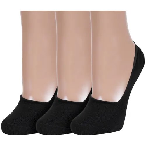Подследники RuSocks, 3 пары, размер 21-23 (35-37), черный