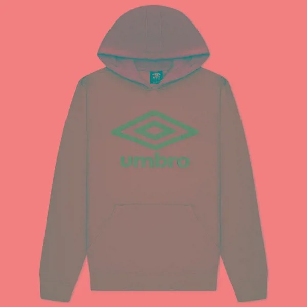 Мужская толстовка Umbro FW Large Logo Hoodie зелёный, Размер XXL