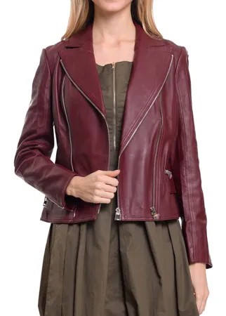 Кожаная куртка женская LUSIO AF18-050007 красная XS