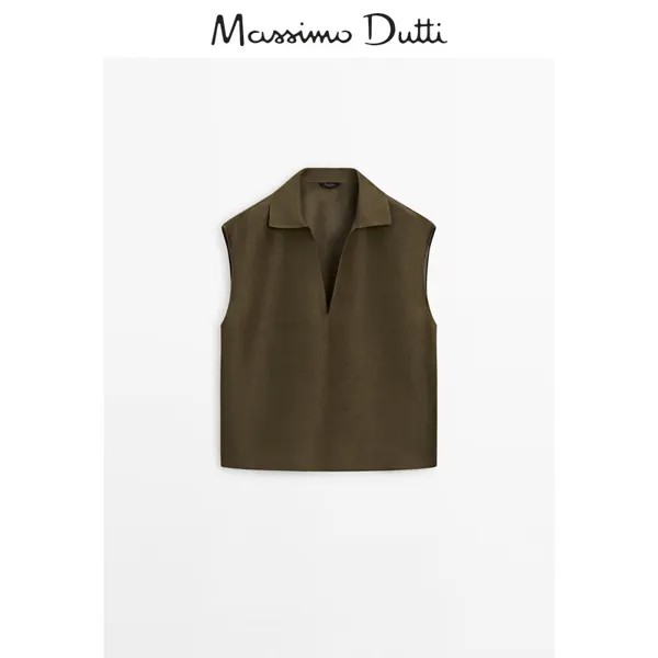 Рубашка-поло Special Massimo Dutti женская, зеленый