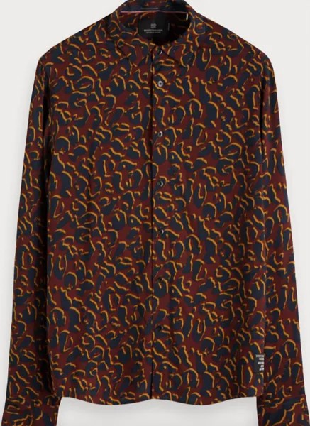 Мужская рубашка обычного кроя с леопардовым принтом Scotch & Soda, леопард