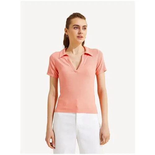 Блузка-поло KOTON WOMEN, 1YAK13058EK, цвет: ORANGE, размер: L
