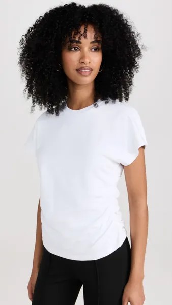 Футболка ATM Anthony Thomas Melillo Pima Cotton Crew Neck Ruched, белый