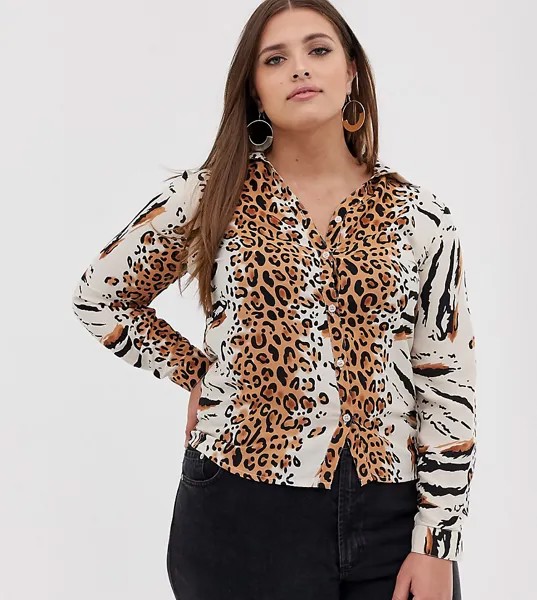 Рубашка с леопардовым принтом AX Paris-Мульти