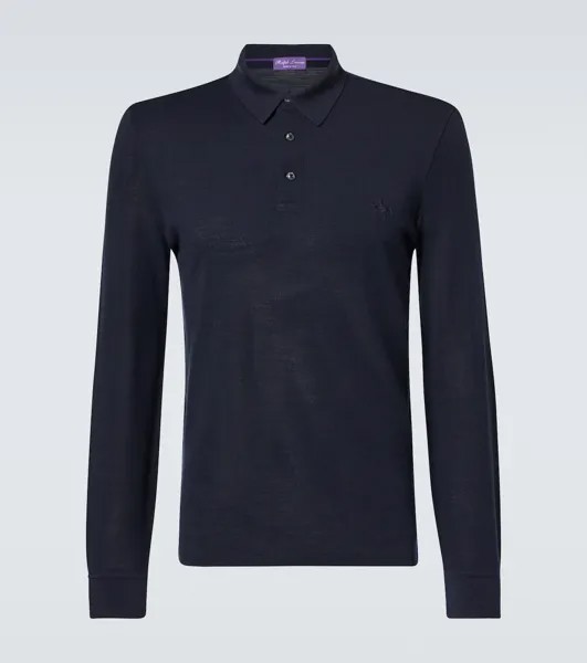 Шерстяной свитер-поло Ralph Lauren Purple Label, синий