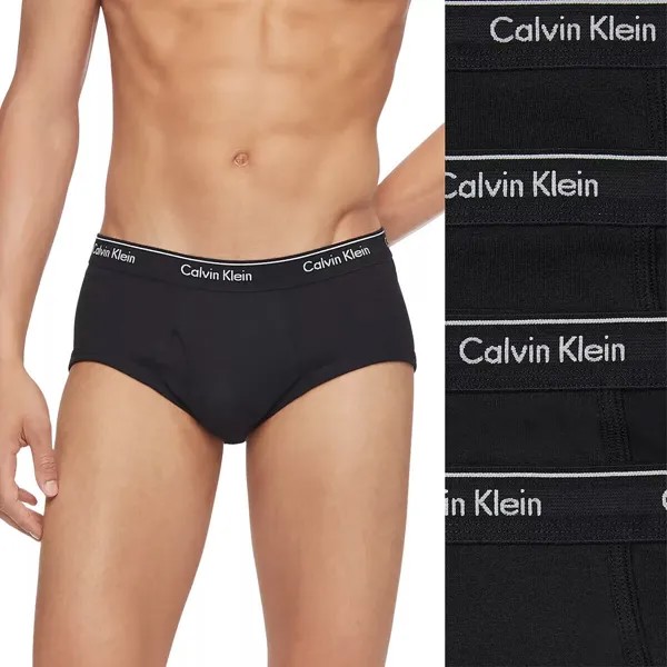 CALVIN KLEIN Черно-белый логотип, комплект из 4 классических трусов из 100% хлопка, нижнее белье XL, НОВИНКА