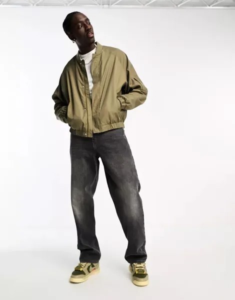 Зеленый легкий бомбер оверсайз ASOS
