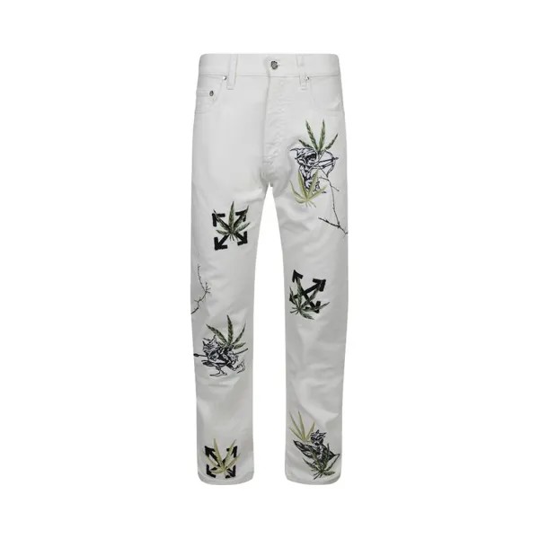 Джинсы Off-White Weed Skate Fit Jeans, белый
