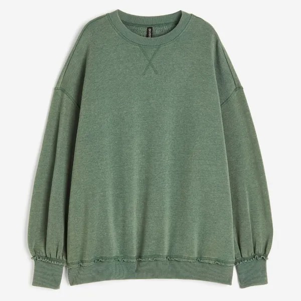 Свитшот H&M Oversized, зеленый