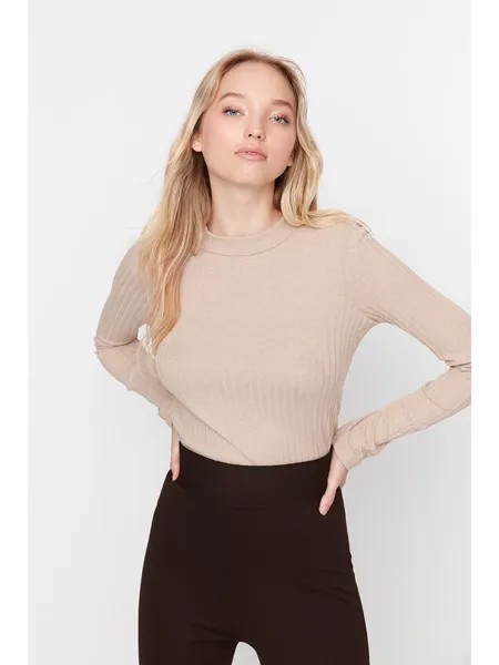 Свитер trendyol Longsleeve, бежевый