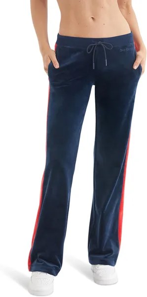 Широкие спортивные брюки в стиле колор-блок Juicy Couture, цвет Regal Blue