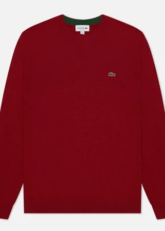 Мужской свитер Lacoste Classic Fit Embroidered Crocodile, цвет бордовый, размер M