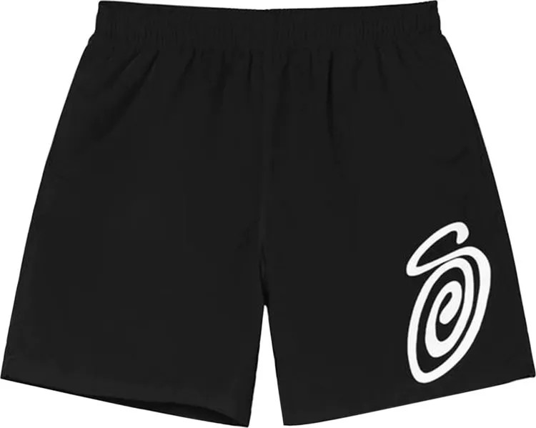 Шорты Stussy Curly S Water Short 'Black', черный