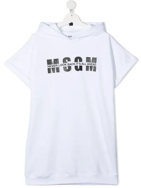 Msgm Kids платье-худи с логотипом