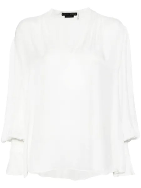Alice + olivia платье Onica с длинными рукавами, белый