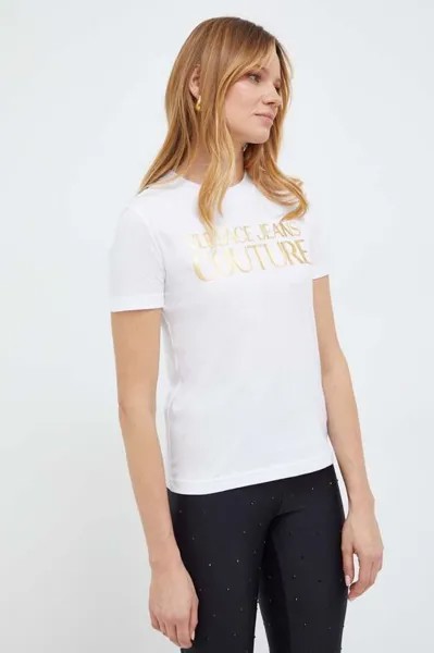 Хлопковая футболка Karl Lagerfeld Versace Jeans Couture, белый