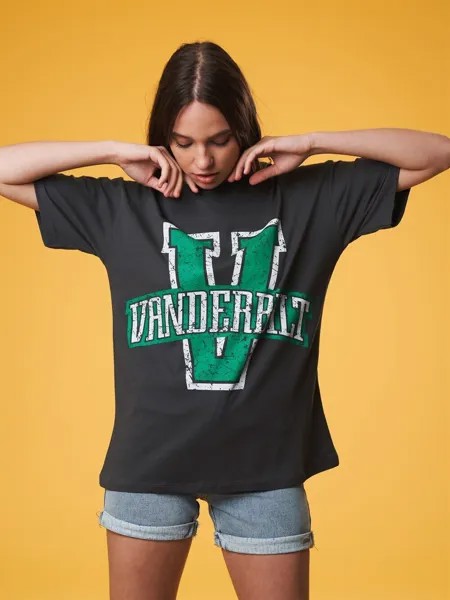 Женская футболка с рисунком Университета Вандербильта, футболка свободного кроя из 100 % хлопка
