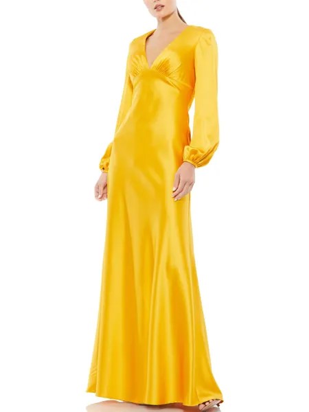 Женское атласное вечернее платье макси Ieena for Mac Duggal, цвет Marigold