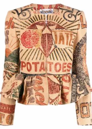 Moschino льняной пиджак Potato Field